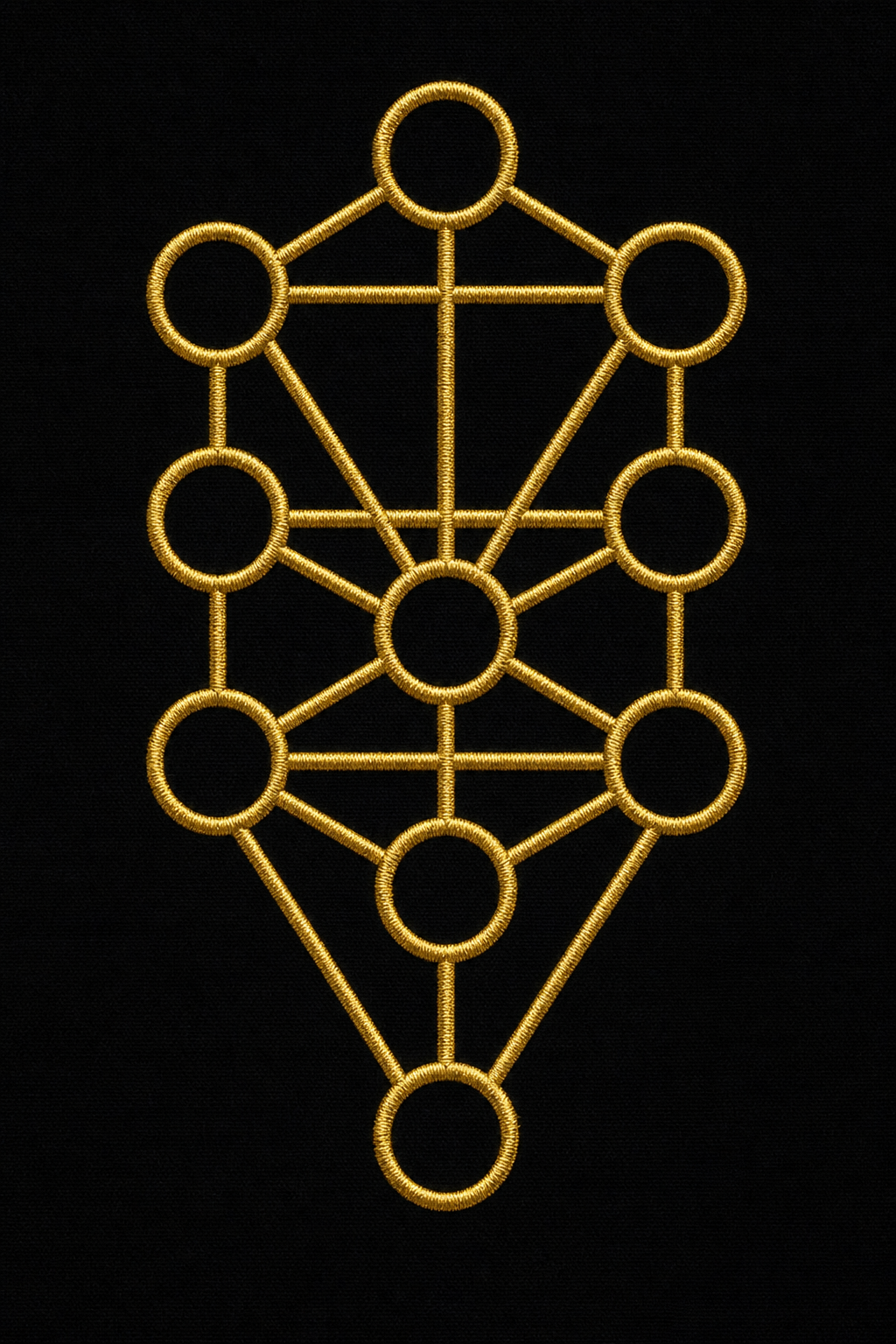 Gold embroidered Tree of Life artwork